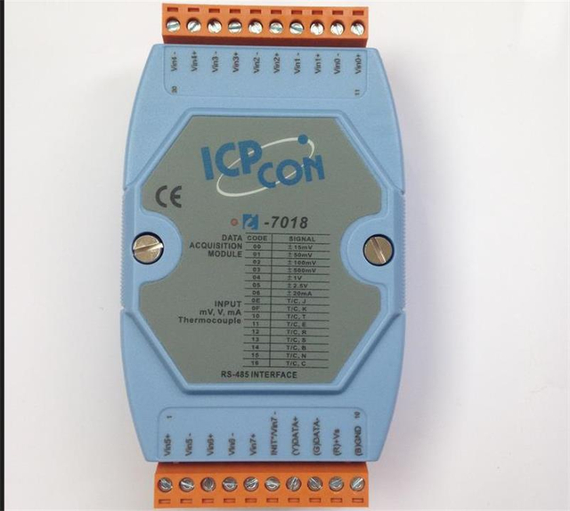 تاجر بيع بالجملة لوحدة ICP CON I-7018 I-7045D I-7520 ICP DAS MODULE لجمع درجة حرارة فرن تقسية الزجاج